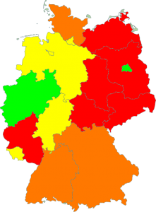 Bundesländer mit keinen, wenigen, einige und relativ vielen Spritzenautomaten