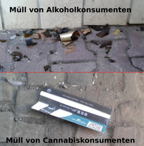 Müll von Drogenkonsumenten: Alkohol vs. Cannabis 